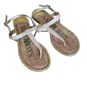 Sam & Libby Thong Slingback Beige Sandals Size 8.5 Beach Vacation